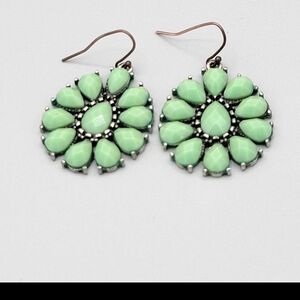 Elegant Green Floral Earrings